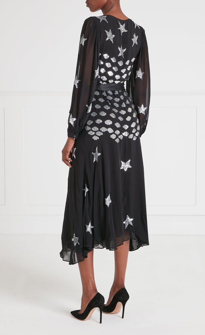 Etoile Wrap Dress - Black Mix
