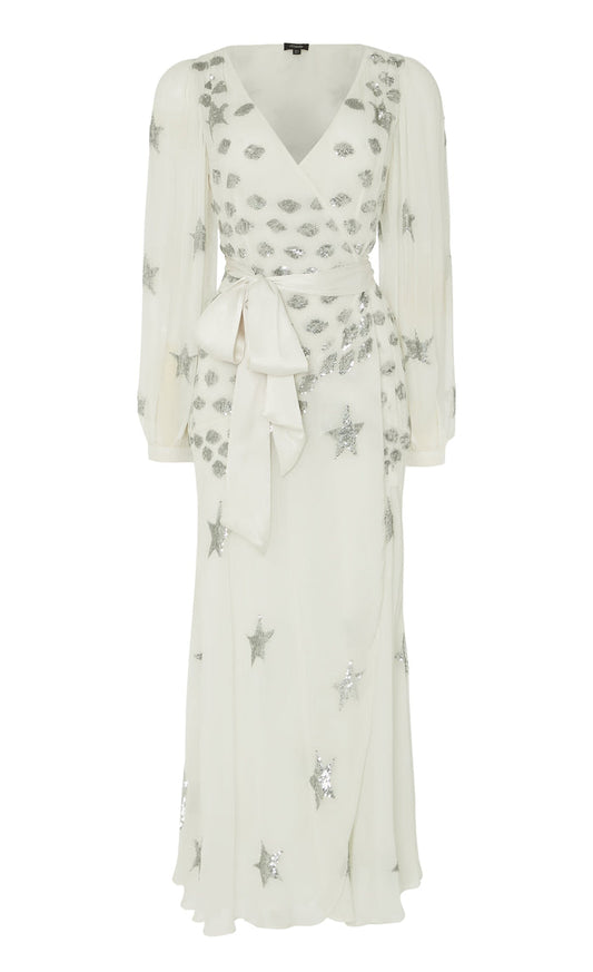 Etoile Wrap Dress - White Mix