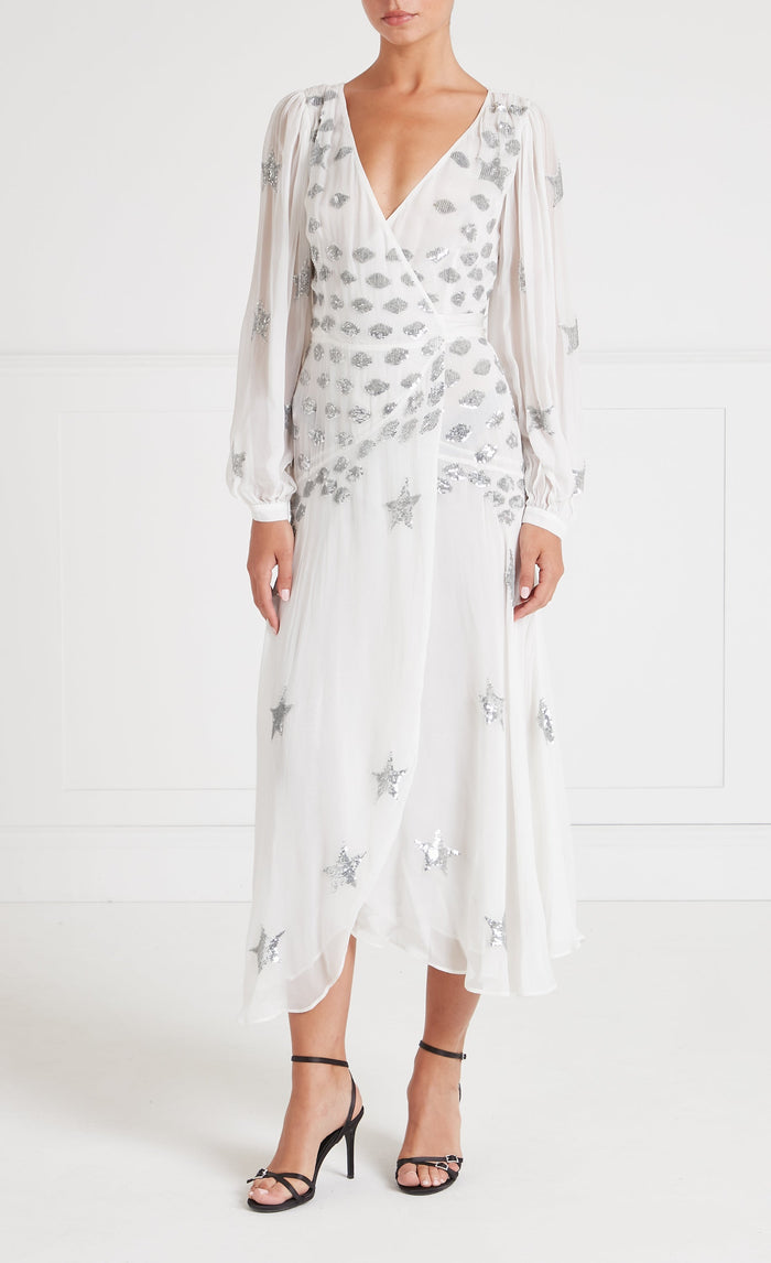 Etoile Wrap Dress - White Mix