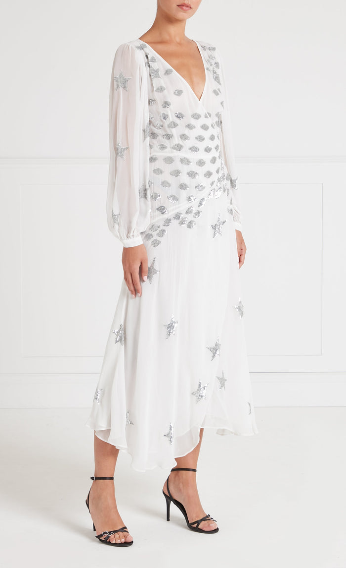 Etoile Wrap Dress - White Mix