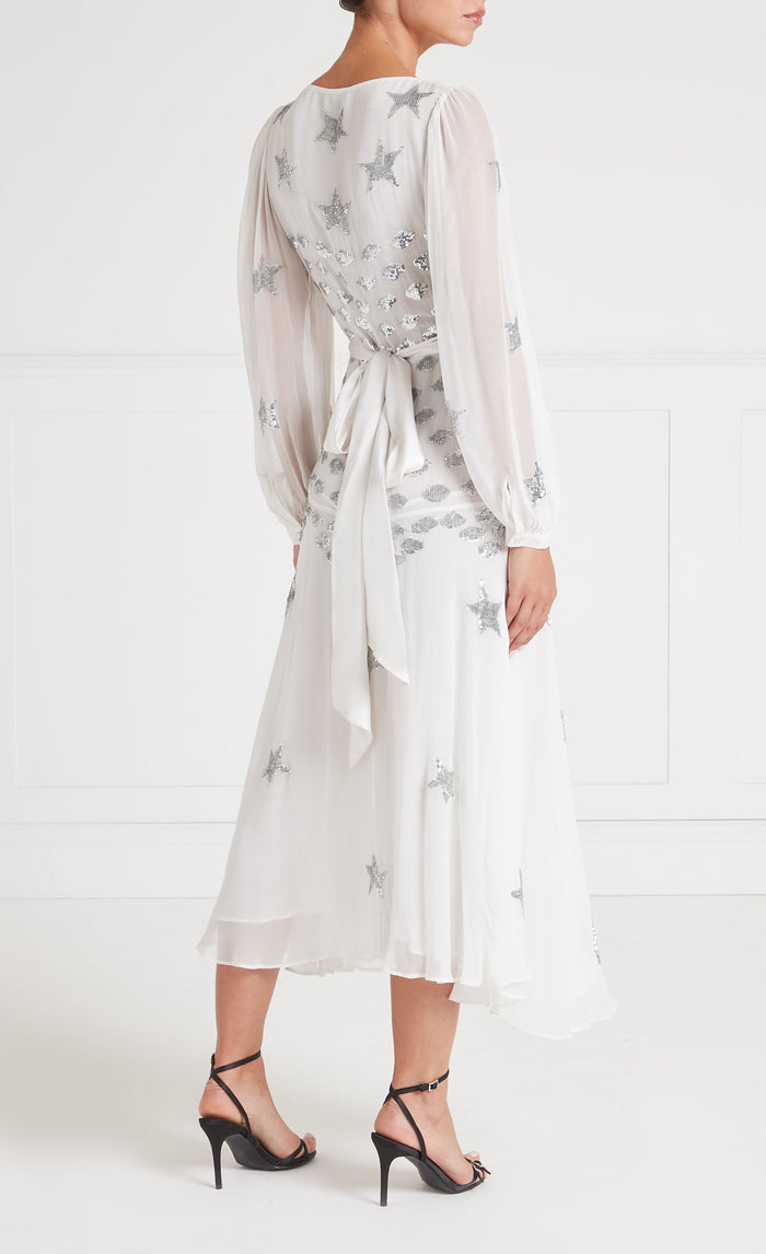 Etoile Wrap Dress - White Mix