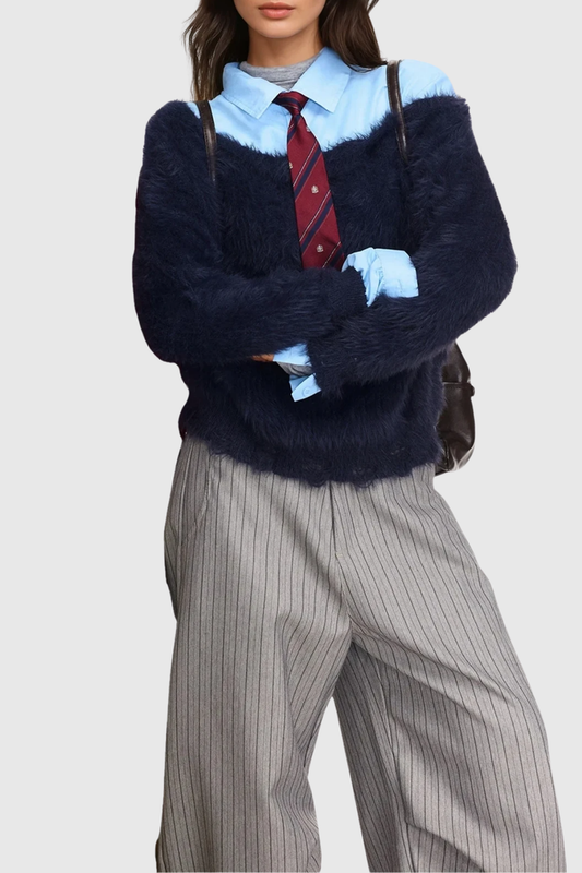 Fabo Deconstruct Faux Fur Shirt