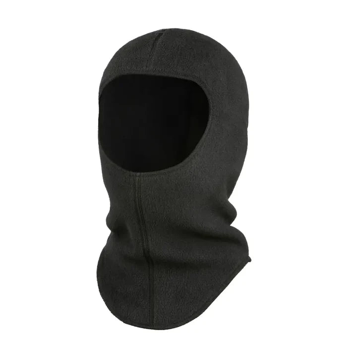 Sub Zero Factor 3 thermal fleece balaclava in black photographed on a white background