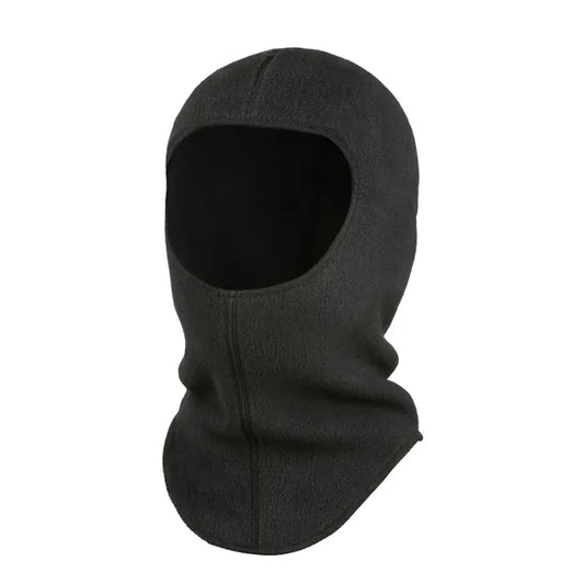 Sub Zero Factor 3 thermal fleece balaclava in black photographed on a white background