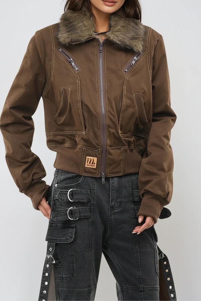 Fahim Faux Fur Zipper Jacket