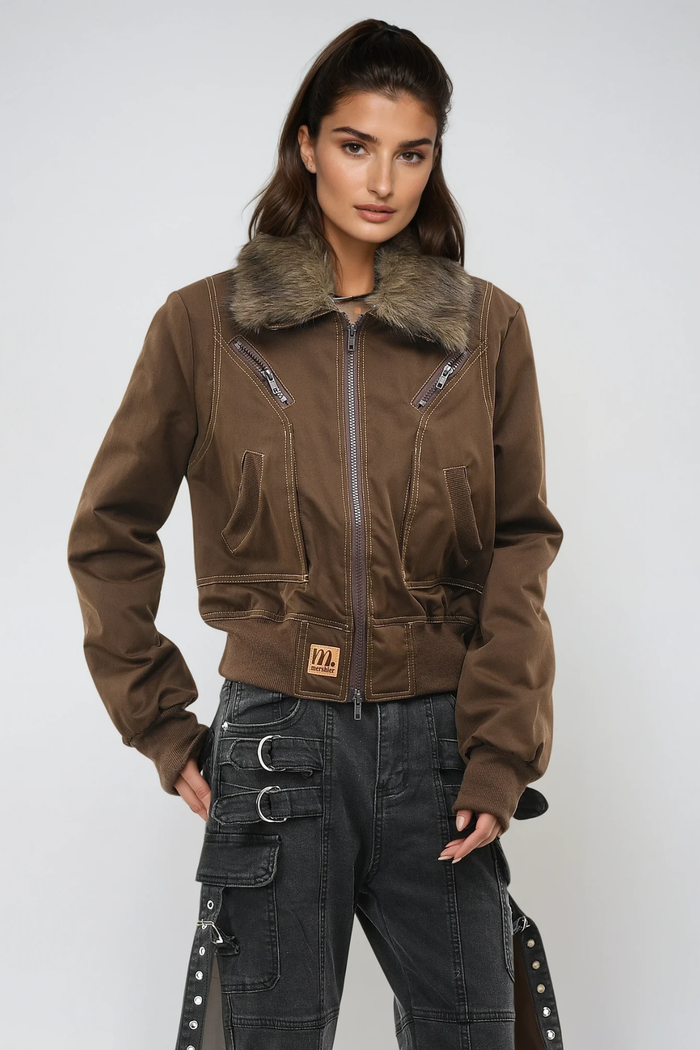 Fahim Faux Fur Zipper Jacket