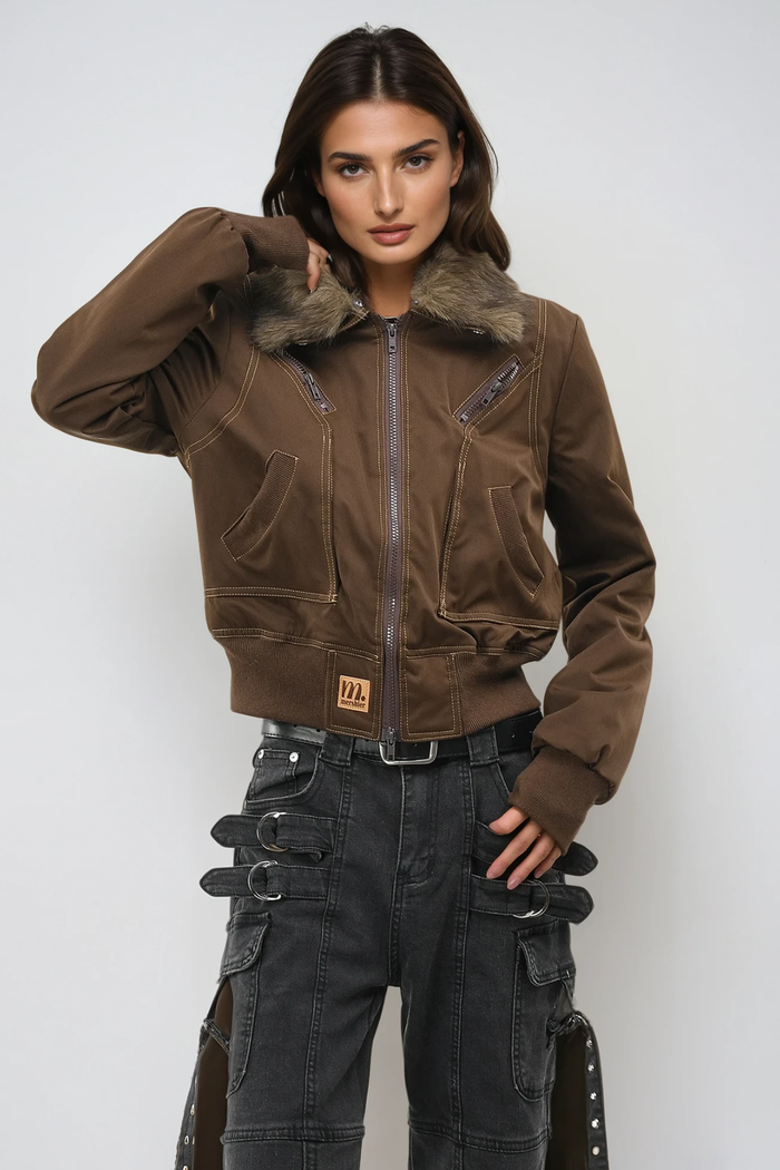 Fahim Faux Fur Zipper Jacket