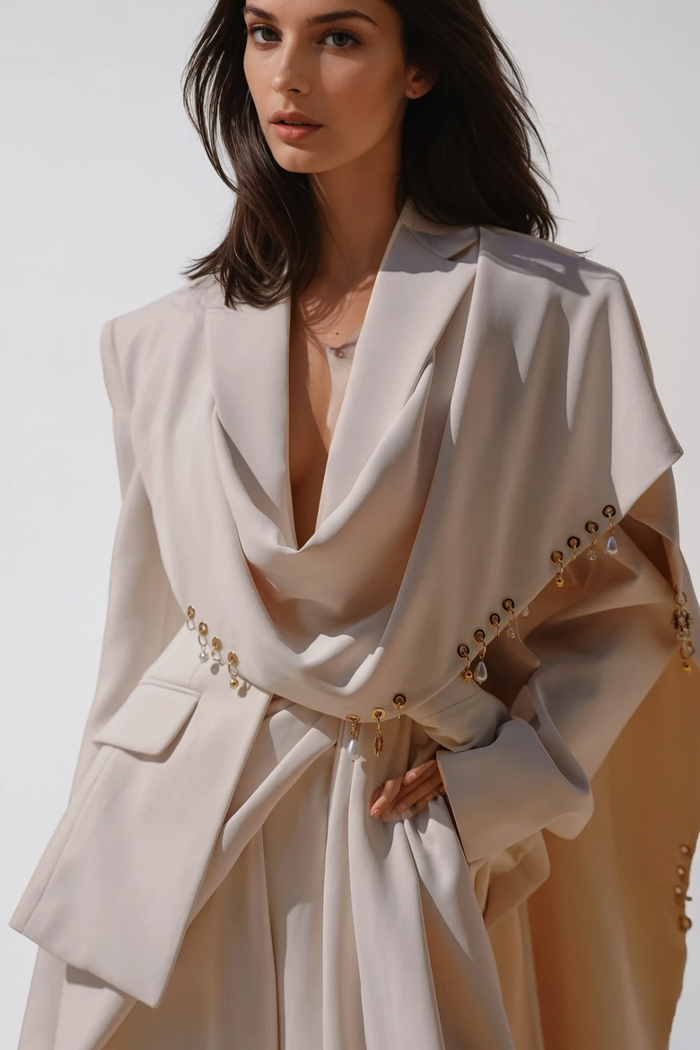 Faiga Draped Cape Blazer