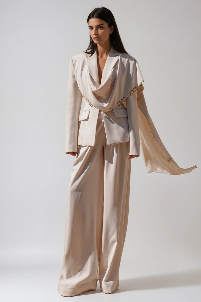 Faiga Draped Cape Blazer