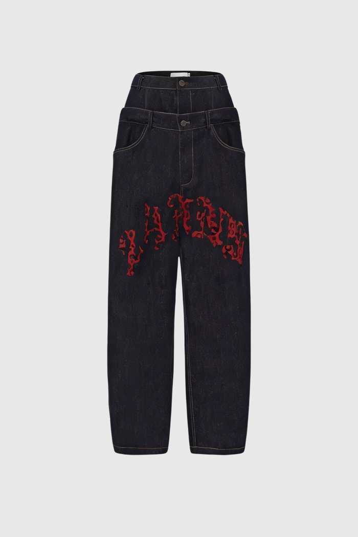 Faith Deconstruct Print Jeans