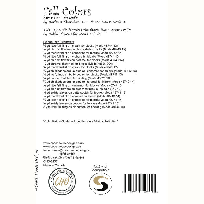 Fall Colors Downloadable PDF Quilt Pattern