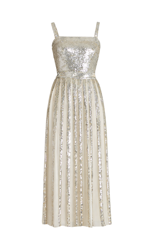 Filigree Strappy Gown - Silver
