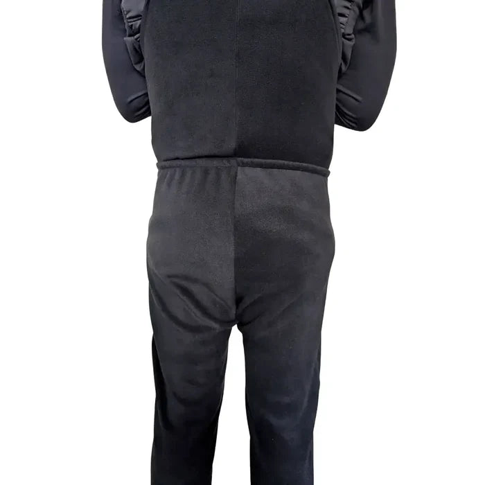 Sub Zero Fleece Unisex Salopettes reverse angle showing the elasticated flap on a white background