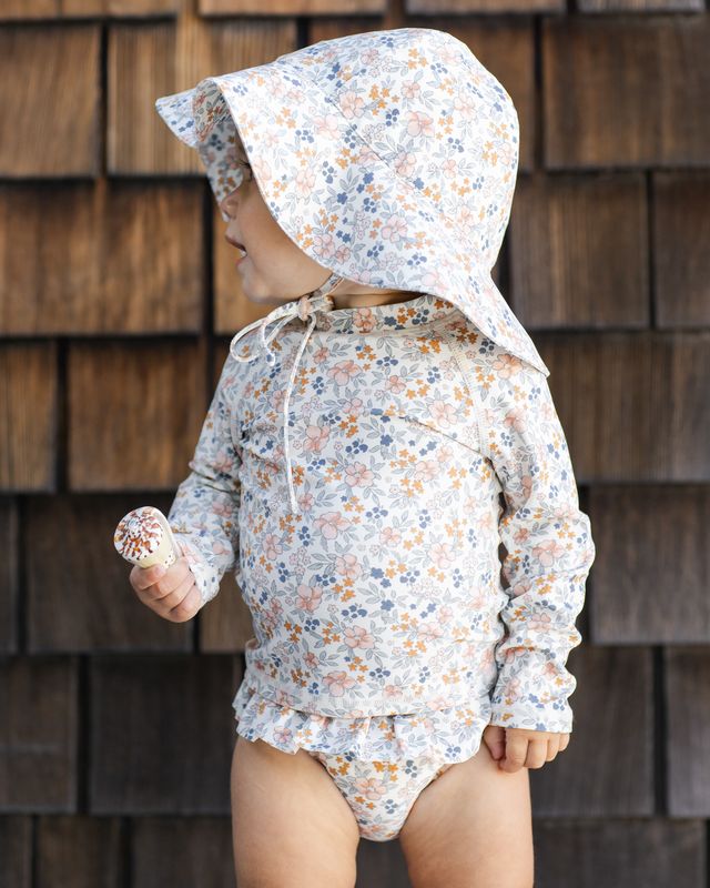 Floppy Swim Hat || Flower Field - Wee Bee Baby Boutique