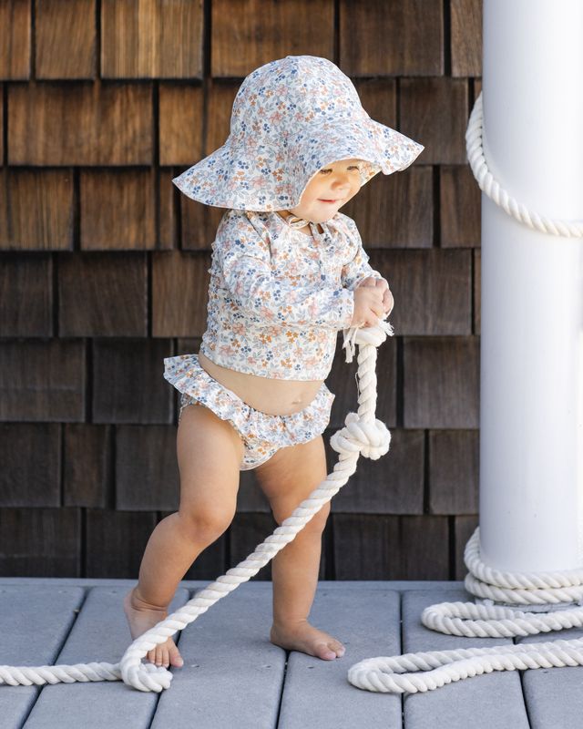 Floppy Swim Hat || Flower Field - Wee Bee Baby Boutique