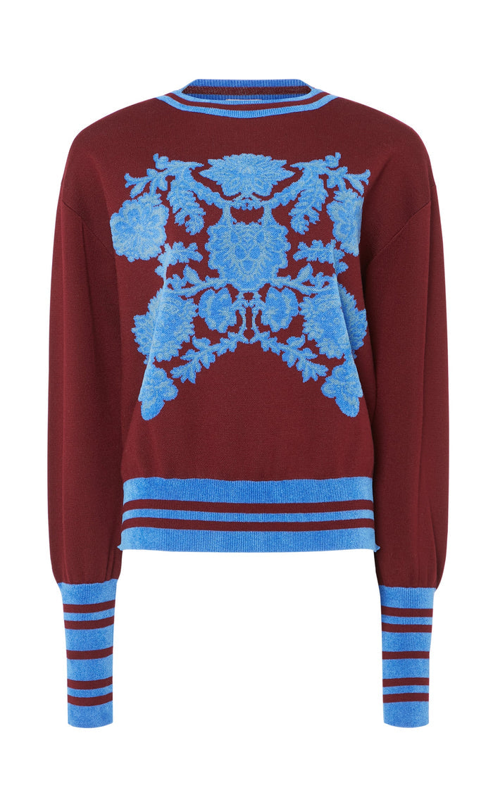 Floral Knit Jumper - Dark Amethyst