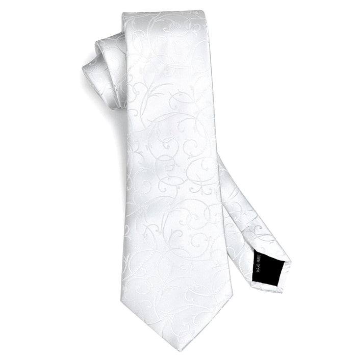 Floral Tie Handkerchief Set - O1-WHITE