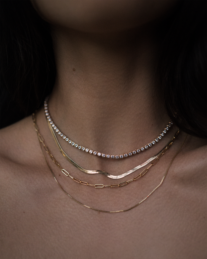 Emma Bezel Tennis Necklace - Mod + Jo - Jewelry built to last, advanced plating technology