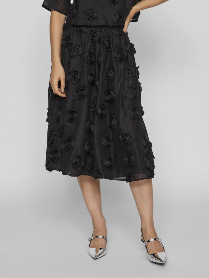 FLORY MIDI SKIRT (BLACK)