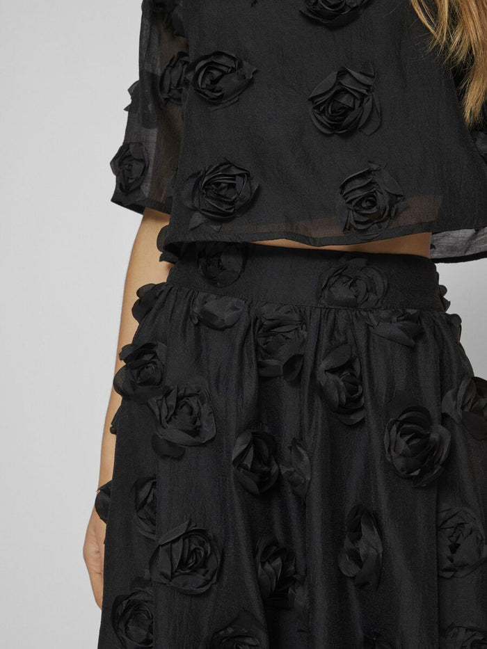 FLORY MIDI SKIRT (BLACK)