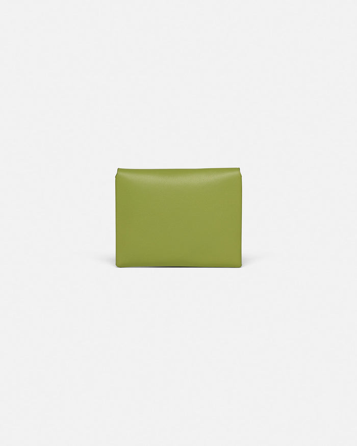 Folded - Leather cardholder - Lime/Moonbeam