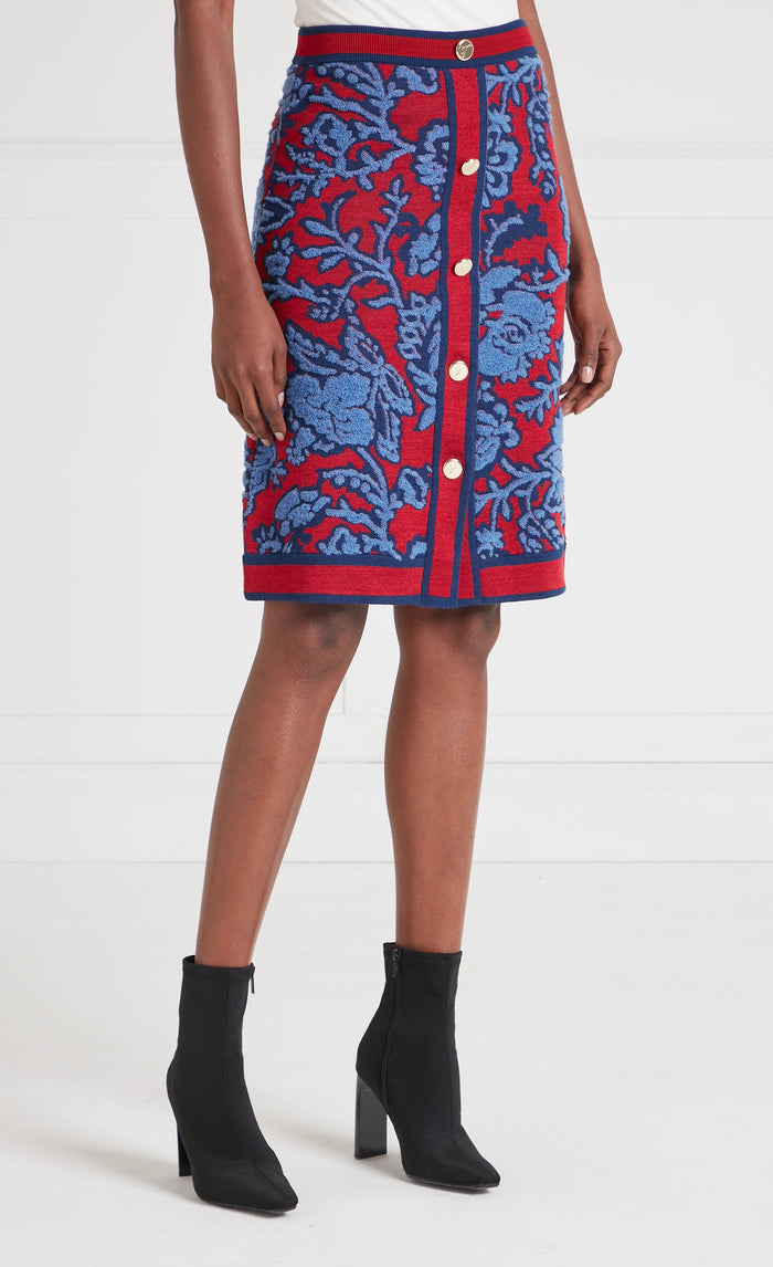 Francis Knit Skirt - Harbour Blue
