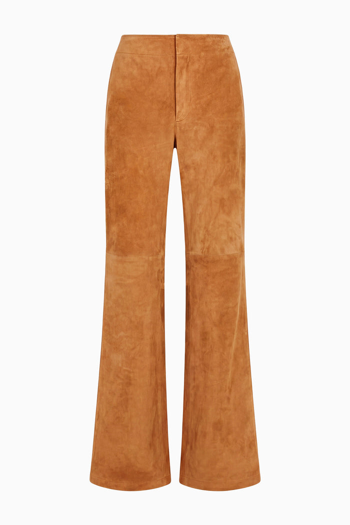 Freja Suede Pant - Cognac