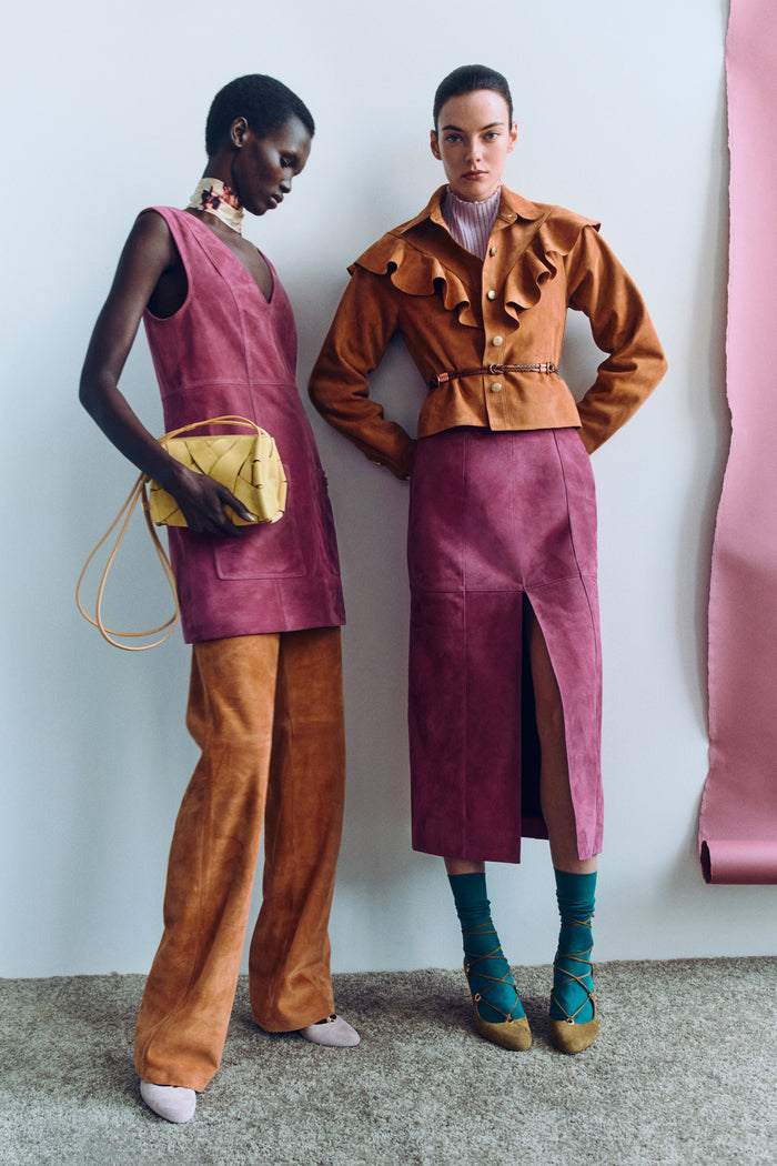 Freja Suede Pant - Cognac