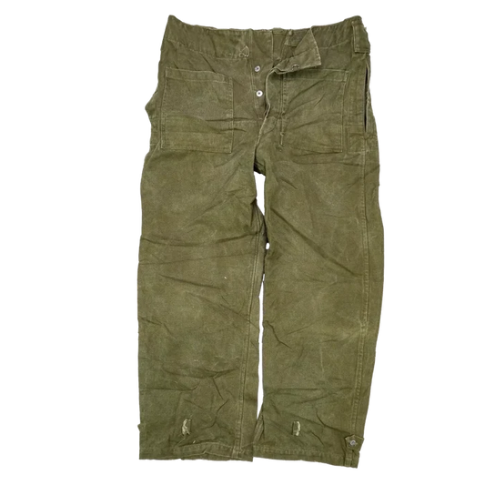 French Army M35 Canvas Motorcycle Trousers - Large - French Army Surplus - Combat Trousers