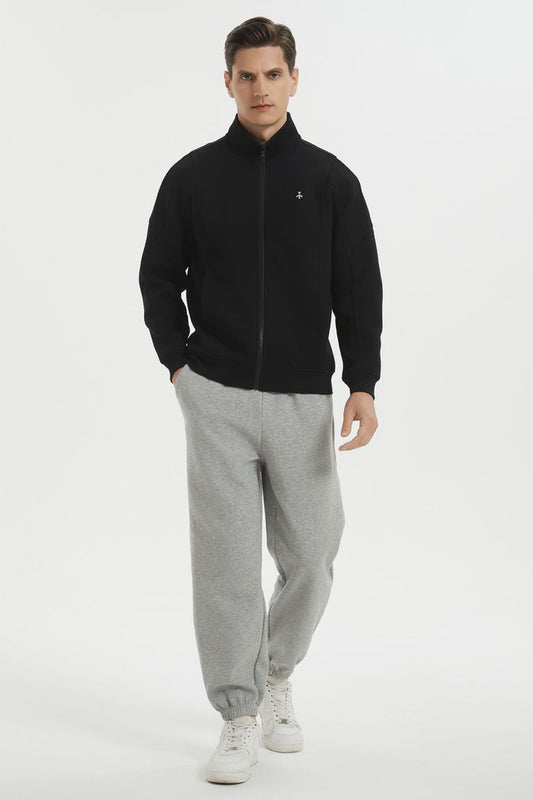 Orolay Full Zip Up Sweatshirt Long Sleeve Casual Jacket #color_black