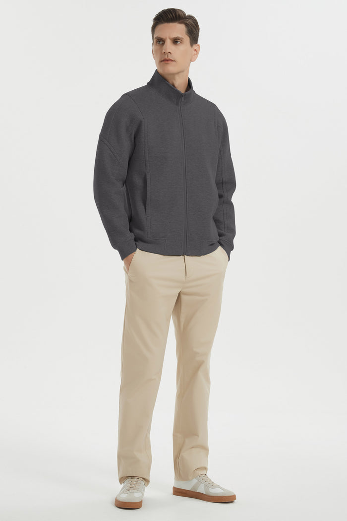 Orolay Full Zip Up Sweatshirt Long Sleeve Casual Jacket #color_darkgray
