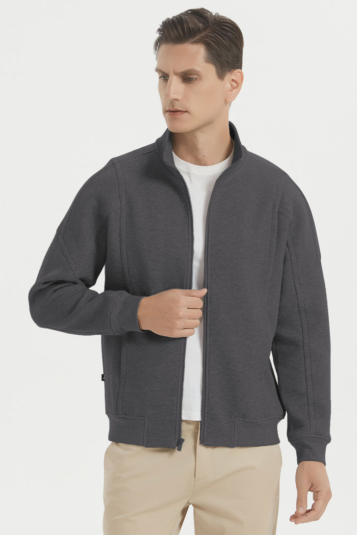 Orolay Full Zip Up Sweatshirt Long Sleeve Casual Jacket #color_darkgray