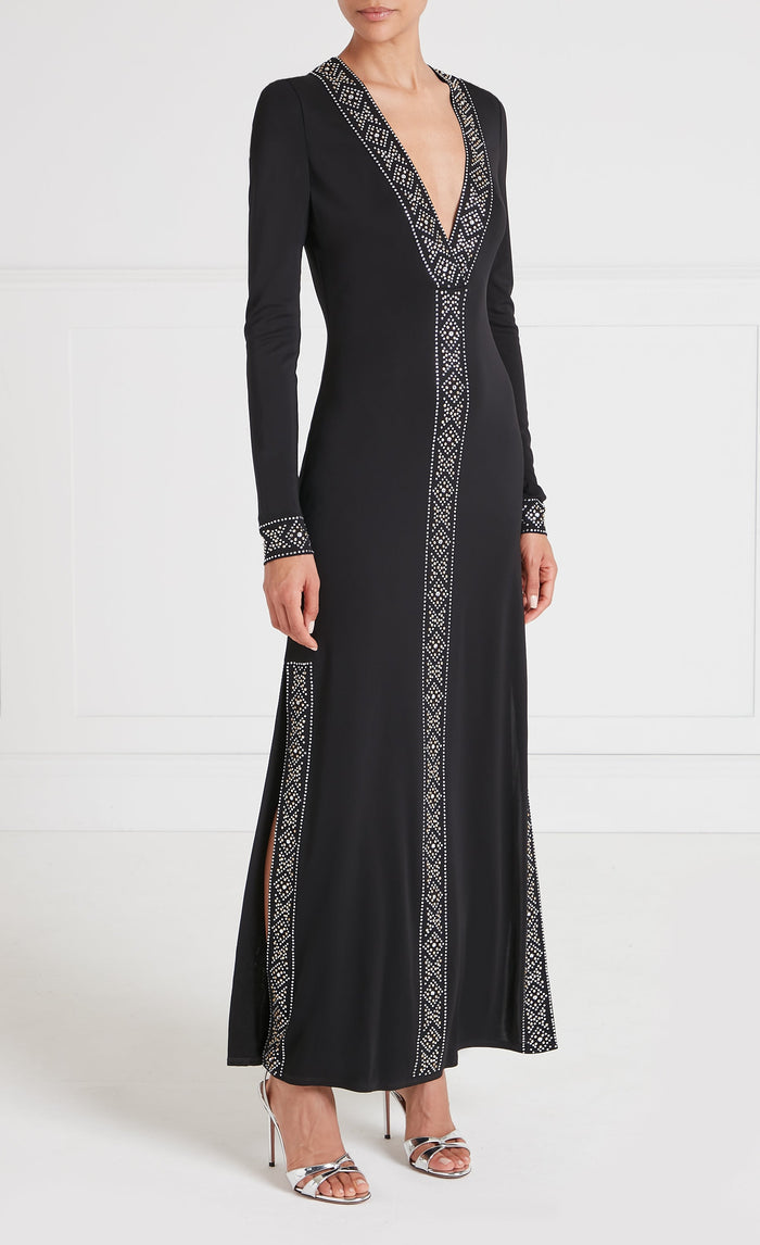 Gallantry V-Neck Dress - Black