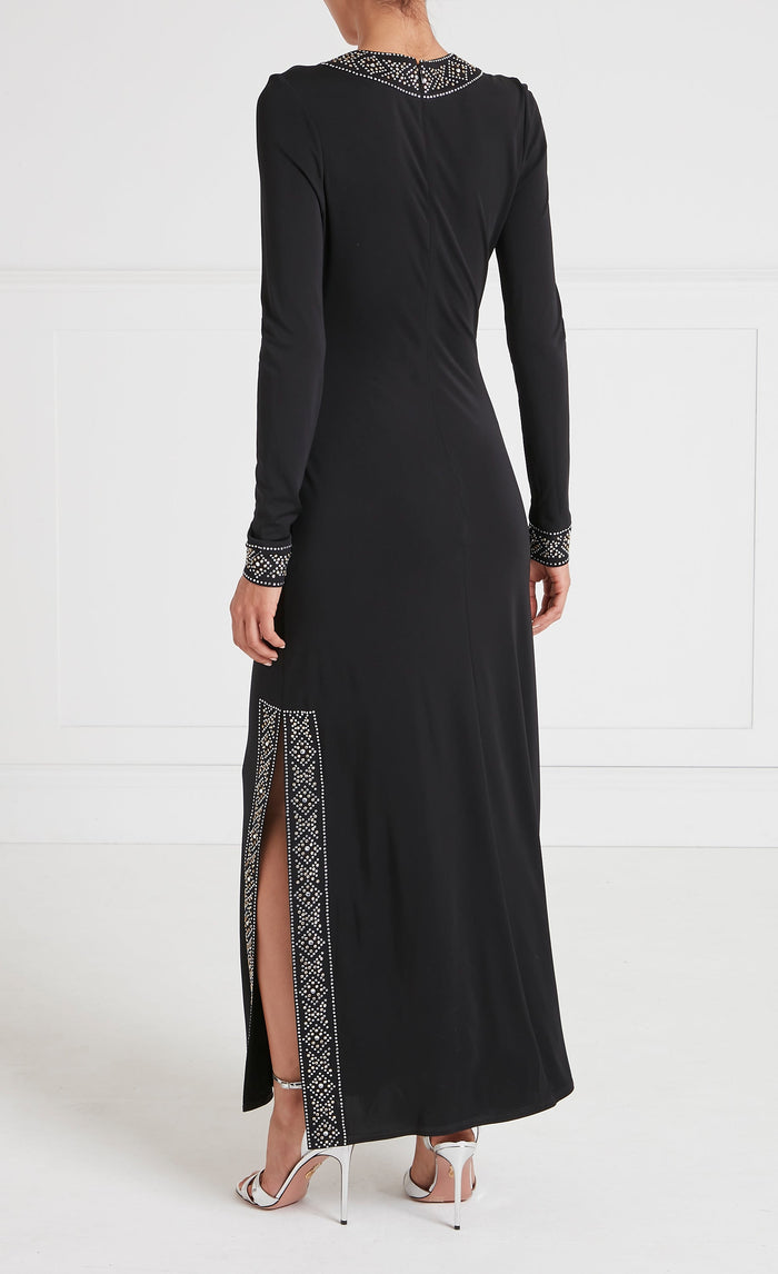 Gallantry V-Neck Dress - Black