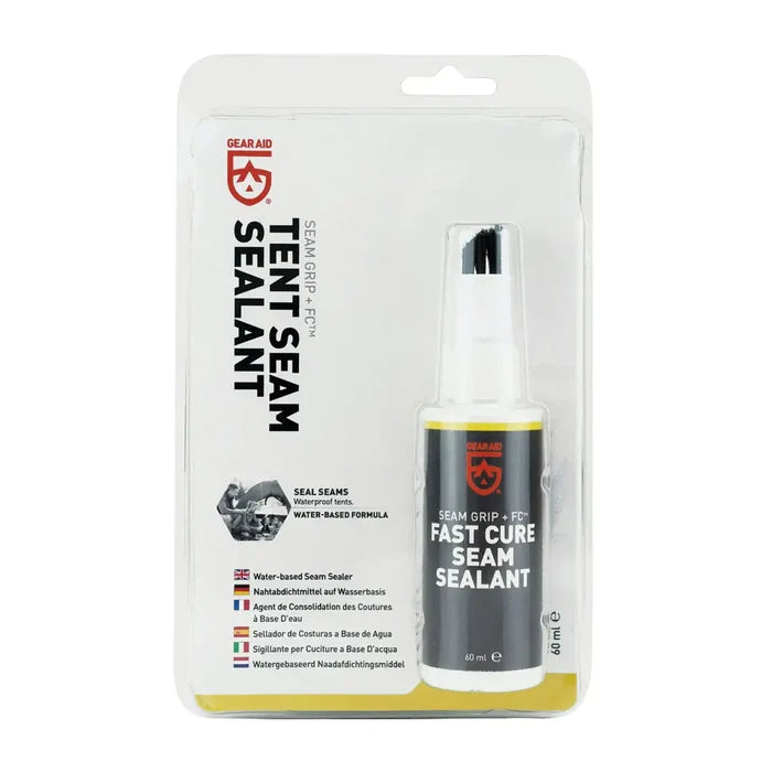 Packaging of Gear Aid Tent Seam Sealant with a white background