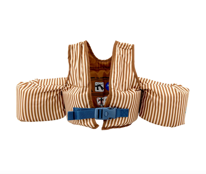 Gilet de natation avec brassards | Rayures marron