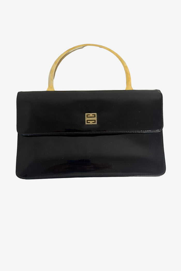 Givenchy Medusa Gold Handle Leather Evening Bag