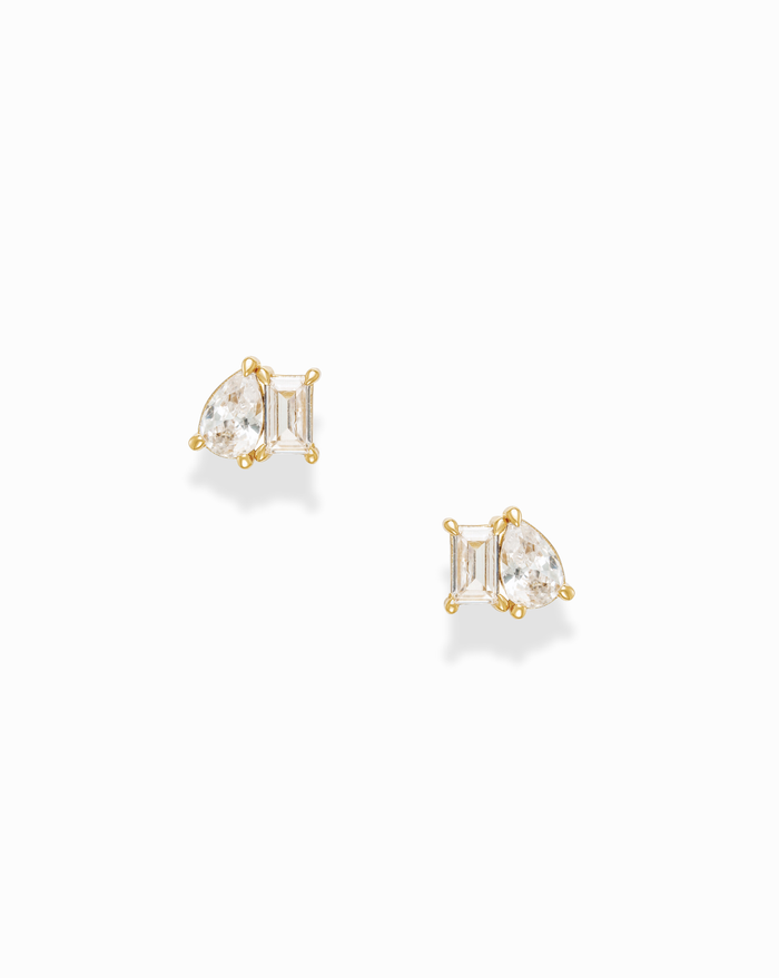 Toi et Moi Studs - Mod + Jo - Jewelry built to last, advanced plating technology