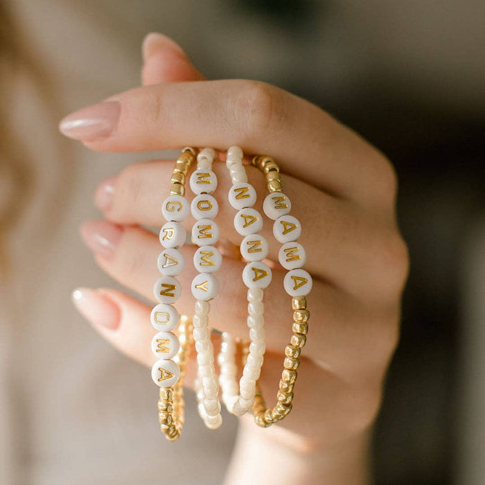 GRANDMA Bracelet - Ivory - Wee Bee Baby Boutique