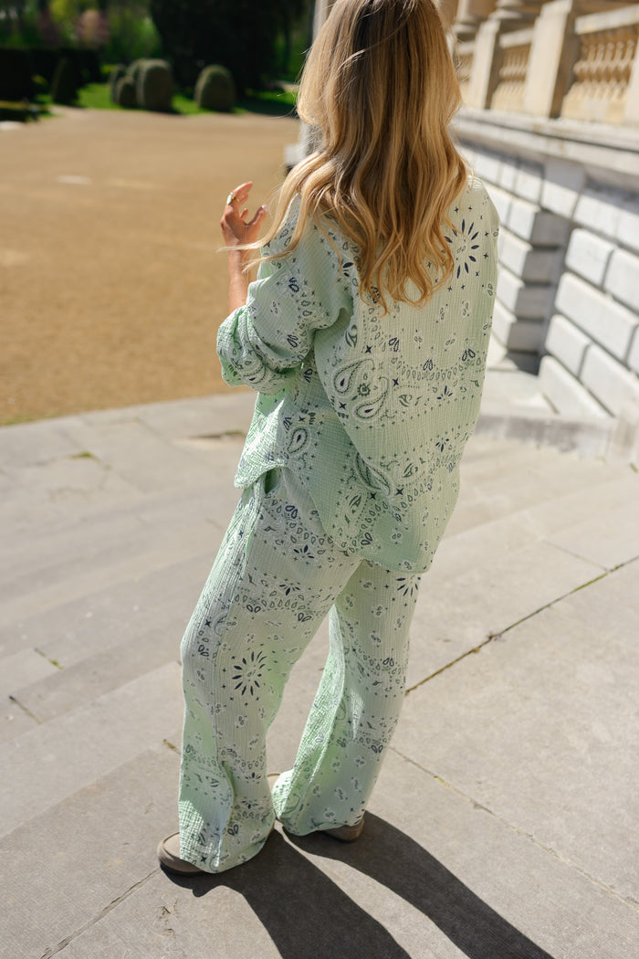 Green Patterned Sena Set