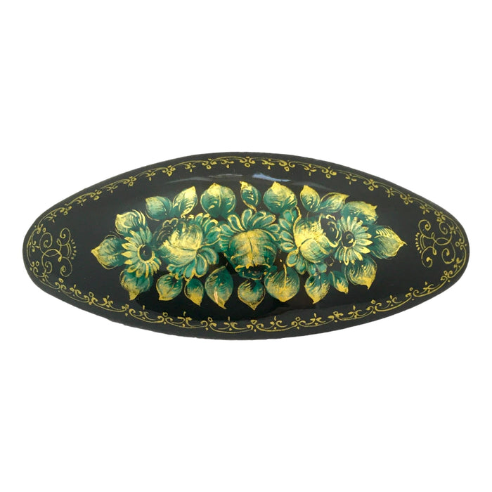 Green flowers hair clip