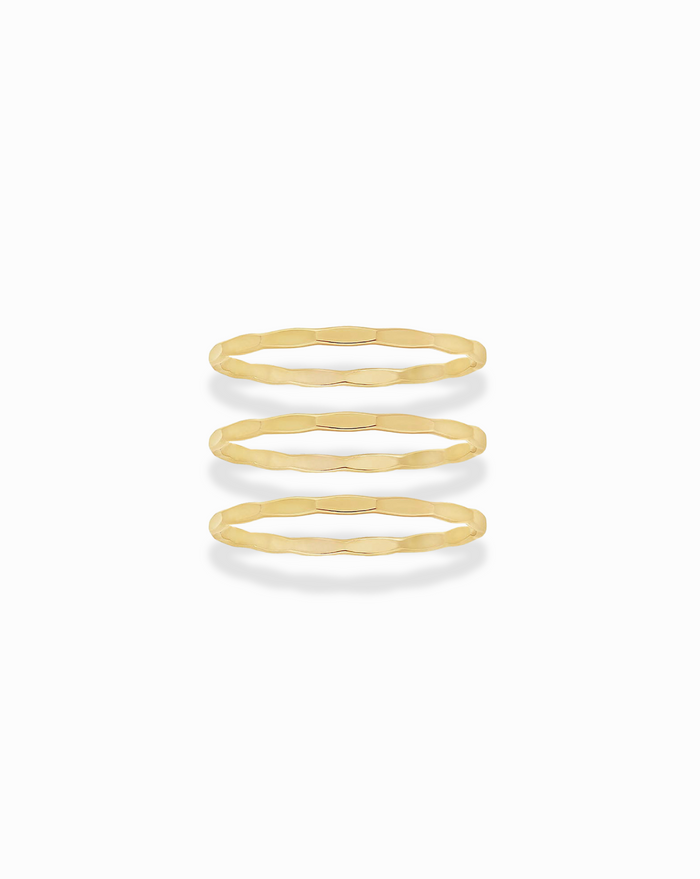 Hammered Stacking Ring Set - Mod + Jo - Jewelry built to last, advanced plating technology