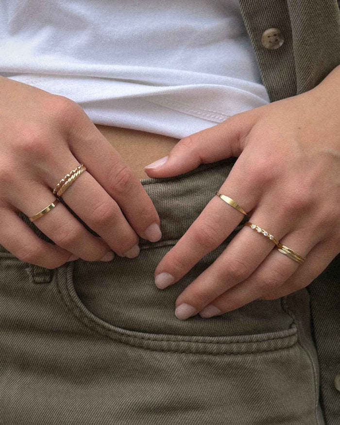 Hammered Stacking Ring Set