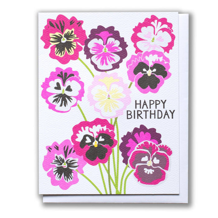 Happy Birthday Pansy Card