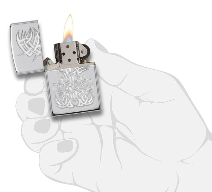 29500, Harley-Davidson Swooping Accents, Lustre, High Polish Chrome, Classic Case