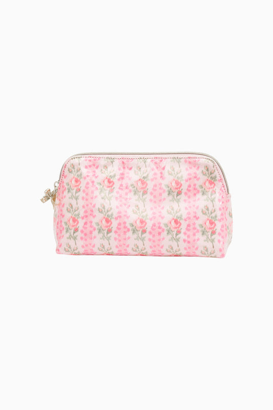 Heirloom Print Small Travel Pouch - PINK MACAROON