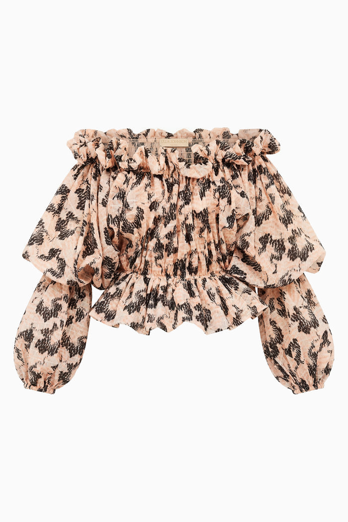 Pink Onyx Italian Ripstop Blouse, Abstract Shibori Print - Flat Lay | Ulla Johnson