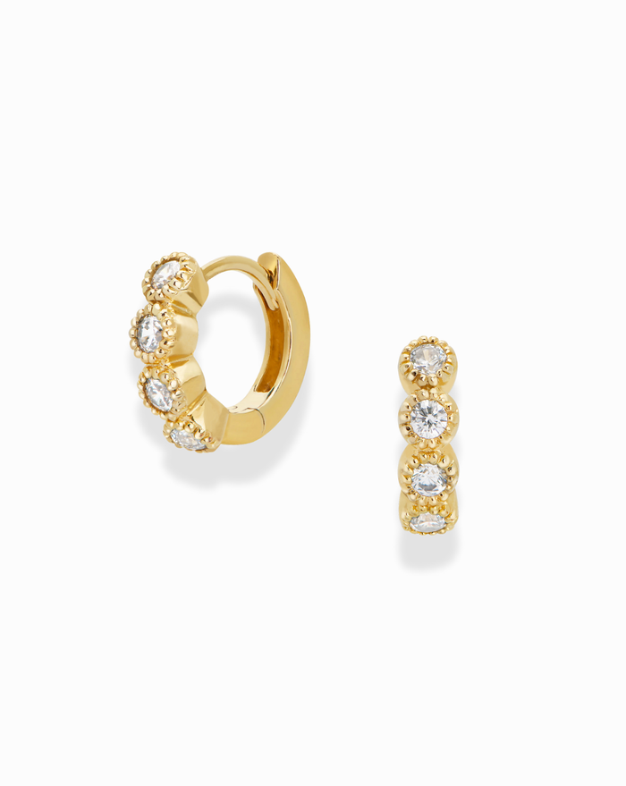 Hilary Milgrain Huggies - Mod + Jo - Jewelry built to last, advanced plating technology