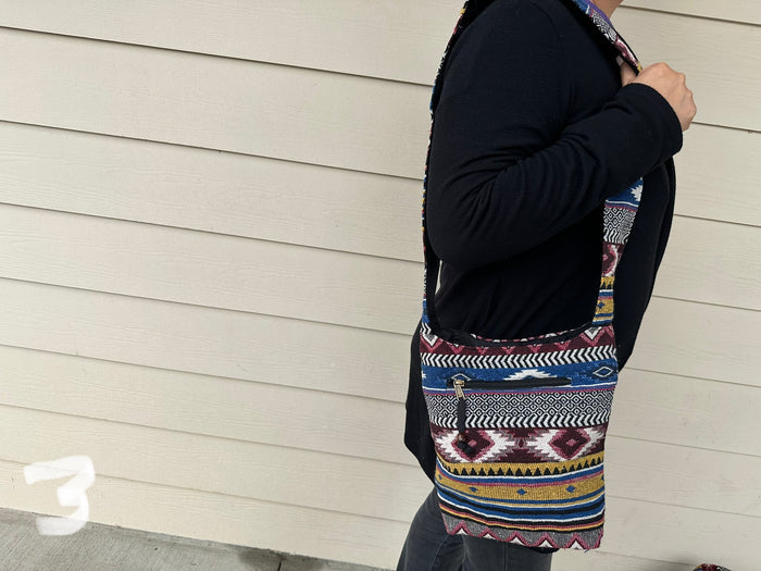 Hippy bag - woven tribal sm