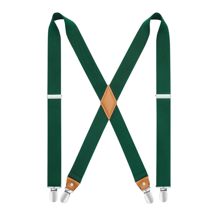 1.4 inch Adjustable Suspender with 4 Clips - 20 GREEN